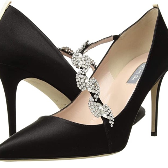 SJP Noelle Black Satin Pump - Picture 3 of 4